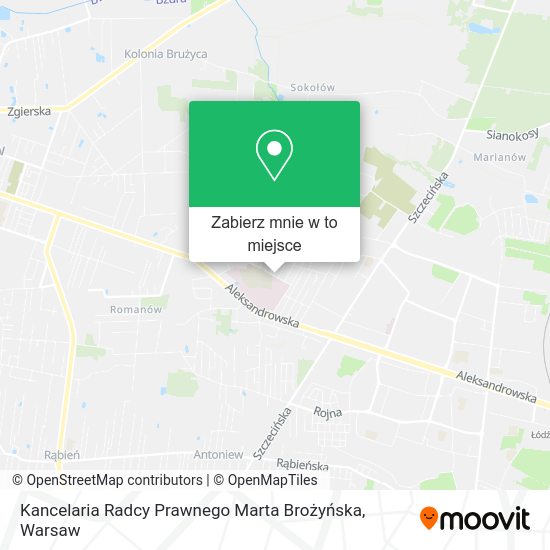 Mapa Kancelaria Radcy Prawnego Marta Brożyńska