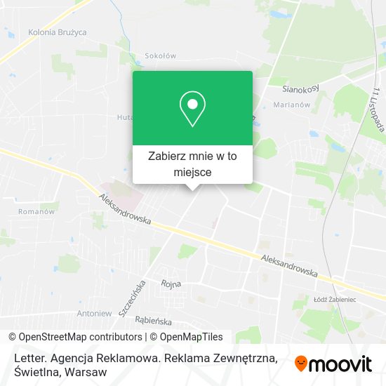 Mapa Letter. Agencja Reklamowa. Reklama Zewnętrzna, Świetlna