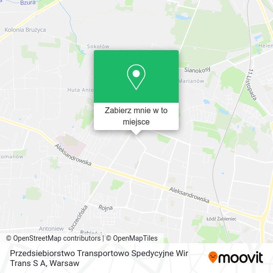 Mapa Przedsiebiorstwo Transportowo Spedycyjne Wir Trans S A