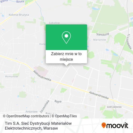 Mapa Tim S.A. Sieć Dystrybucji Materiałów Elektrotechnicznych