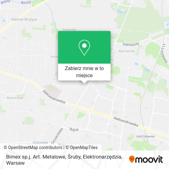 Mapa Bimex sp.j. Art. Metalowe, Śruby, Elektronarzędzia