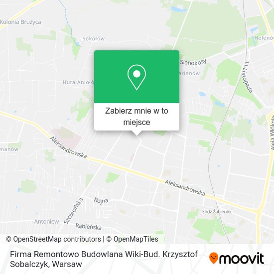 Mapa Firma Remontowo Budowlana Wiki-Bud. Krzysztof Sobalczyk