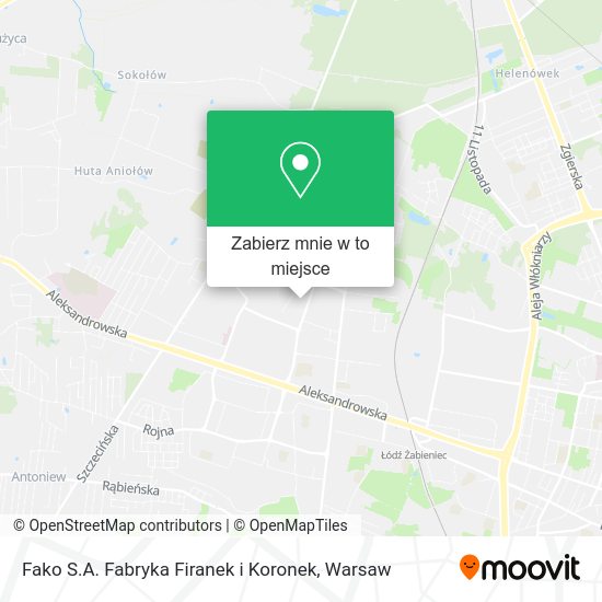 Mapa Fako S.A. Fabryka Firanek i Koronek