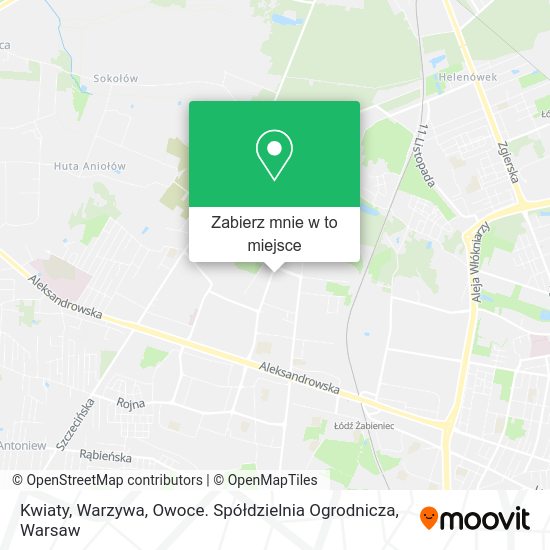 Mapa Kwiaty, Warzywa, Owoce. Spółdzielnia Ogrodnicza