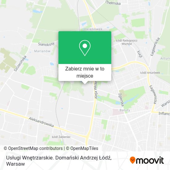 Mapa Usługi Wnętrzarskie. Domański Andrzej Łódź