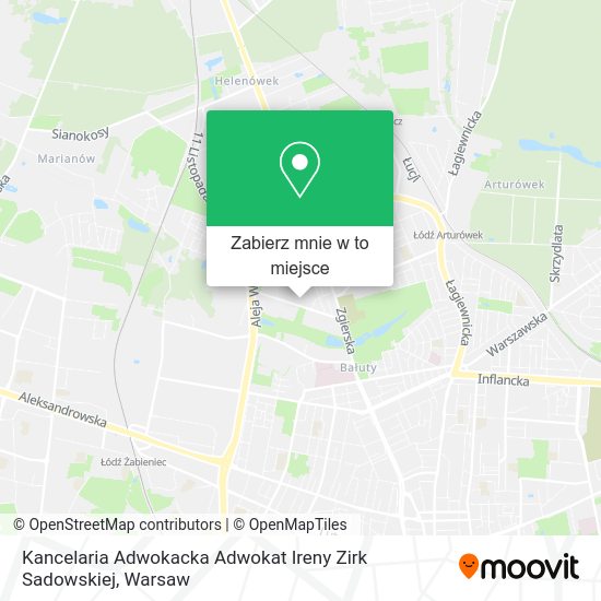 Mapa Kancelaria Adwokacka Adwokat Ireny Zirk Sadowskiej