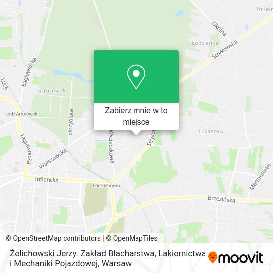 Mapa Żelichowski Jerzy. Zakład Blacharstwa, Lakiernictwa i Mechaniki Pojazdowej