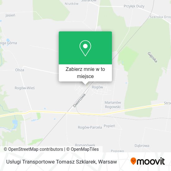 Mapa Usługi Transportowe Tomasz Szklarek