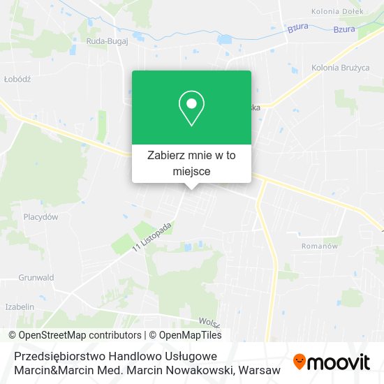 Mapa Przedsiębiorstwo Handlowo Usługowe Marcin&Marcin Med. Marcin Nowakowski