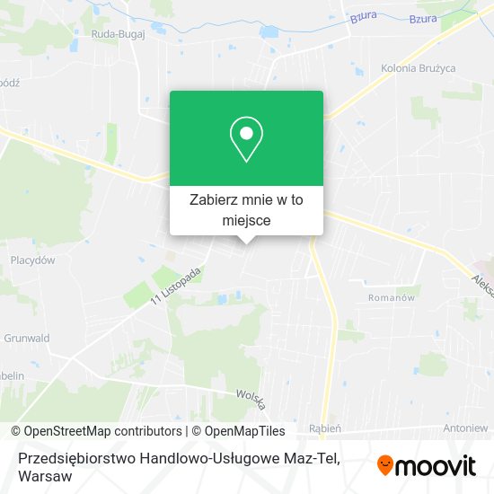 Mapa Przedsiębiorstwo Handlowo-Usługowe Maz-Tel