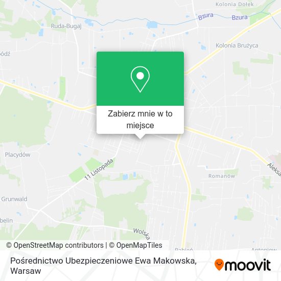 Mapa Pośrednictwo Ubezpieczeniowe Ewa Makowska