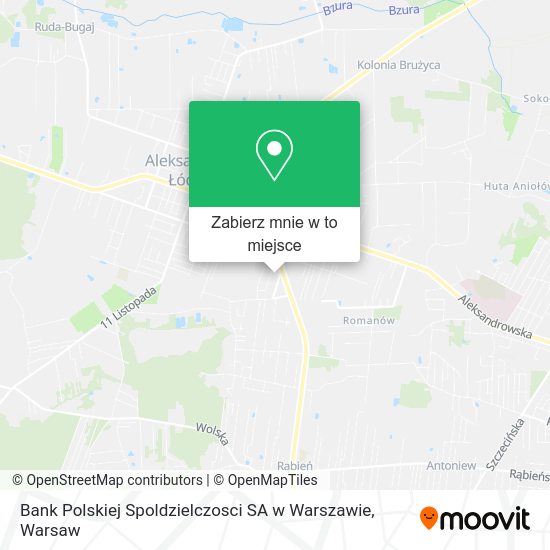 Mapa Bank Polskiej Spoldzielczosci SA w Warszawie