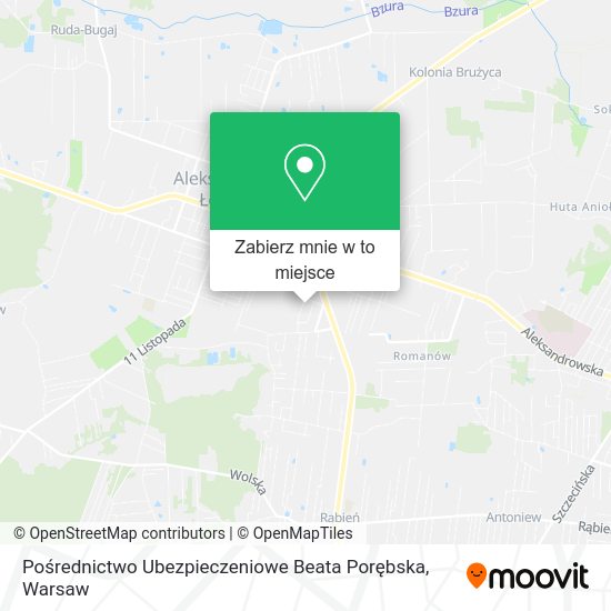 Mapa Pośrednictwo Ubezpieczeniowe Beata Porębska