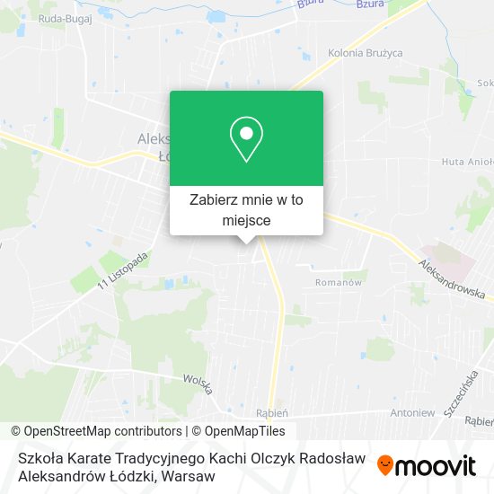 Mapa Szkoła Karate Tradycyjnego Kachi Olczyk Radosław Aleksandrów Łódzki