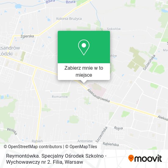 Mapa Reymontówka. Specjalny Ośrodek Szkolno - Wychowawczy nr 2. Filia