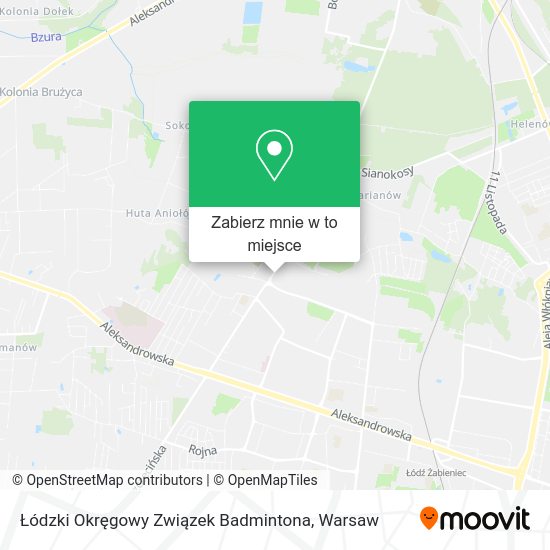 Mapa Łódzki Okręgowy Związek Badmintona