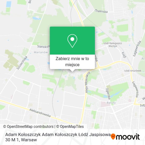 Mapa Adam Kołoszczyk Adam Kołoszczyk Łódź Jaspisowa 30 M 1