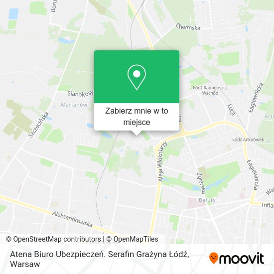 Mapa Atena Biuro Ubezpieczeń. Serafin Grażyna Łódź