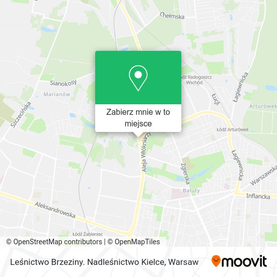 Mapa Leśnictwo Brzeziny. Nadleśnictwo Kielce