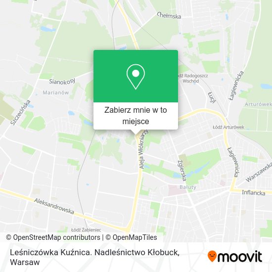 Mapa Leśniczówka Kuźnica. Nadleśnictwo Kłobuck