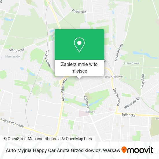 Mapa Auto Myjnia Happy Car Aneta Grzesikiewicz