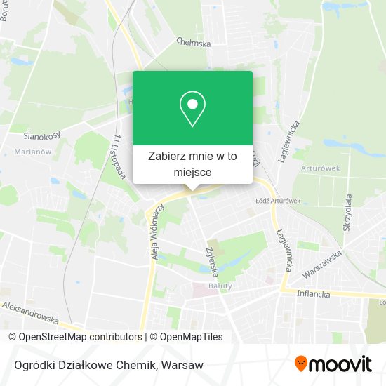 Mapa Ogródki Działkowe Chemik