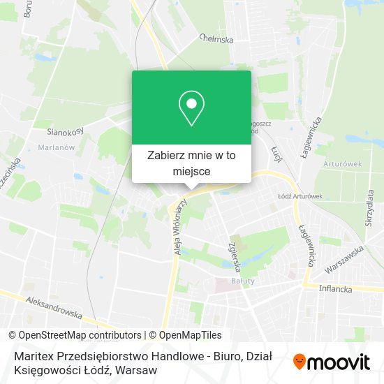 Mapa Maritex Przedsiębiorstwo Handlowe - Biuro, Dział Księgowości Łódź