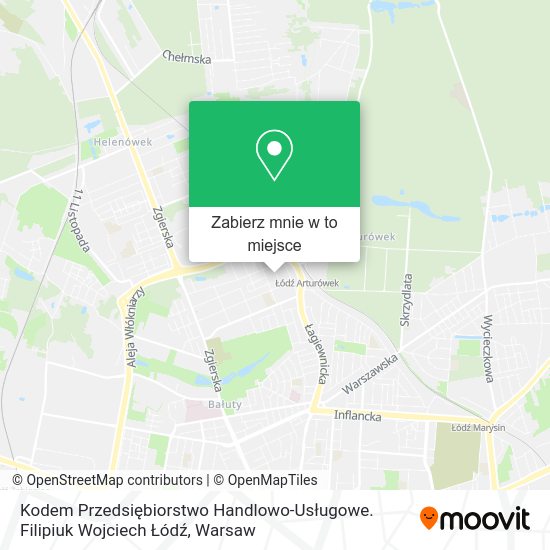 Mapa Kodem Przedsiębiorstwo Handlowo-Usługowe. Filipiuk Wojciech Łódź