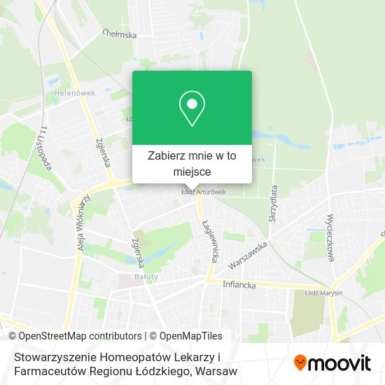 Mapa Stowarzyszenie Homeopatów Lekarzy i Farmaceutów Regionu Łódzkiego