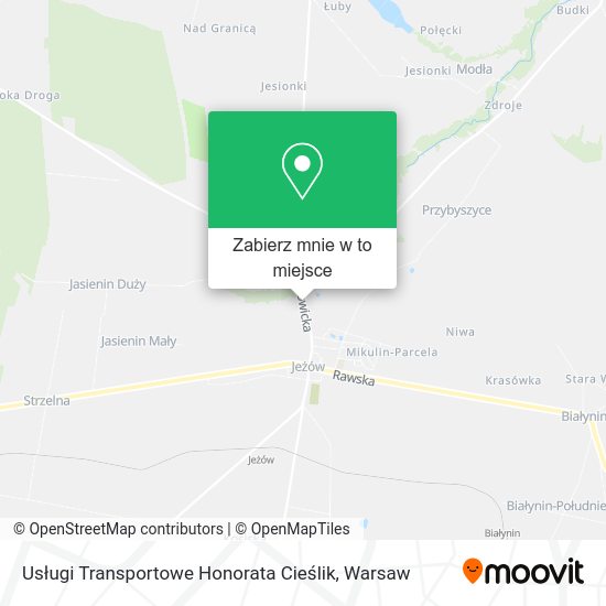 Mapa Usługi Transportowe Honorata Cieślik