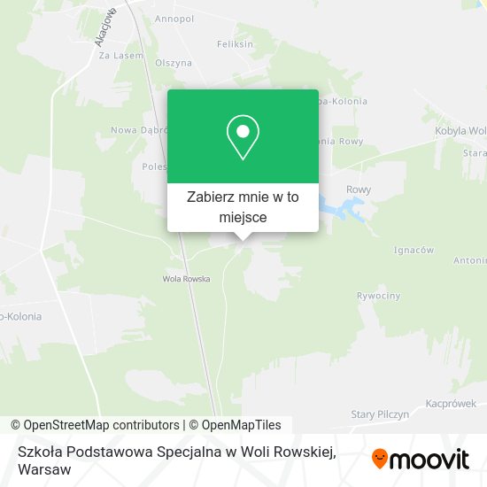 Mapa Szkoła Podstawowa Specjalna w Woli Rowskiej