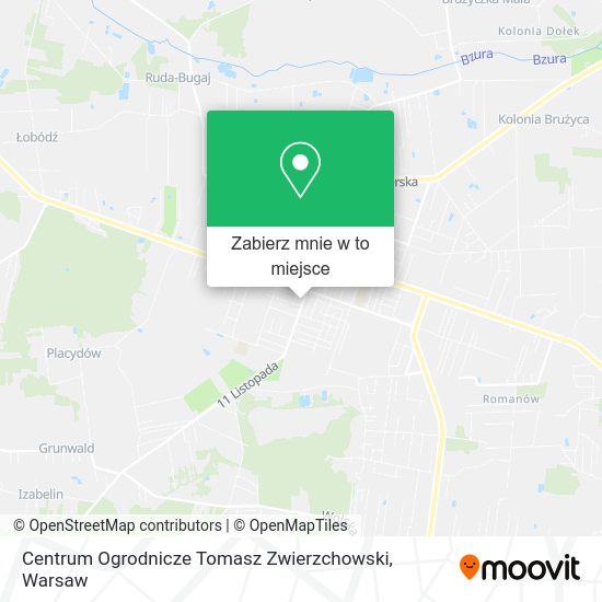 Mapa Centrum Ogrodnicze Tomasz Zwierzchowski