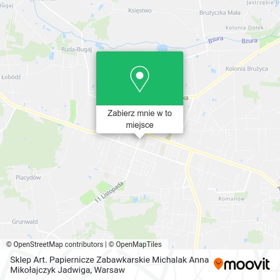 Mapa Sklep Art. Papiernicze Zabawkarskie Michalak Anna Mikołajczyk Jadwiga