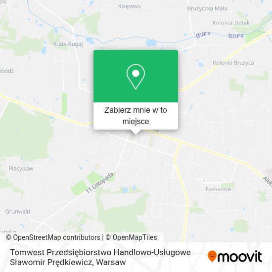 Mapa Tomwest Przedsiębiorstwo Handlowo-Usługowe Sławomir Prędkiewicz