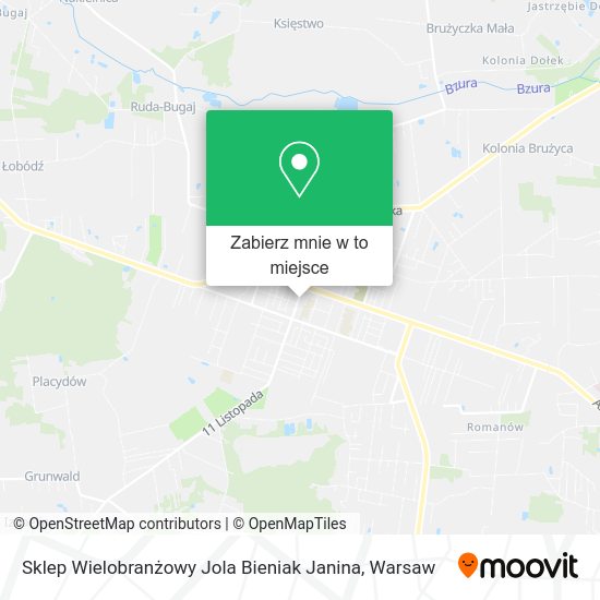 Mapa Sklep Wielobranżowy Jola Bieniak Janina