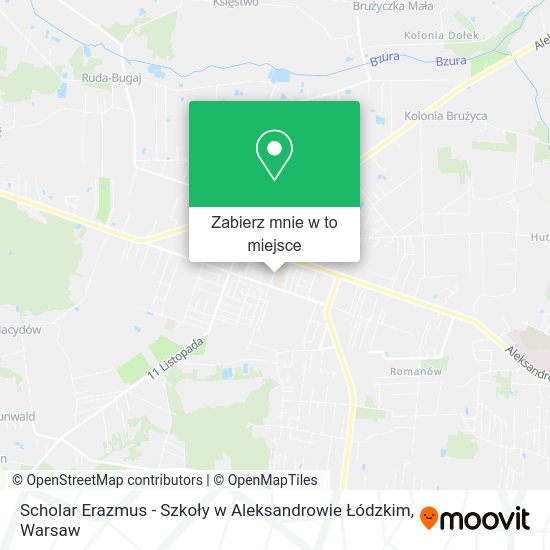 Mapa Scholar Erazmus - Szkoły w Aleksandrowie Łódzkim