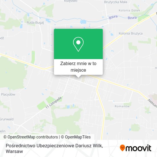 Mapa Pośrednictwo Ubezpieczeniowe Dariusz Wilk