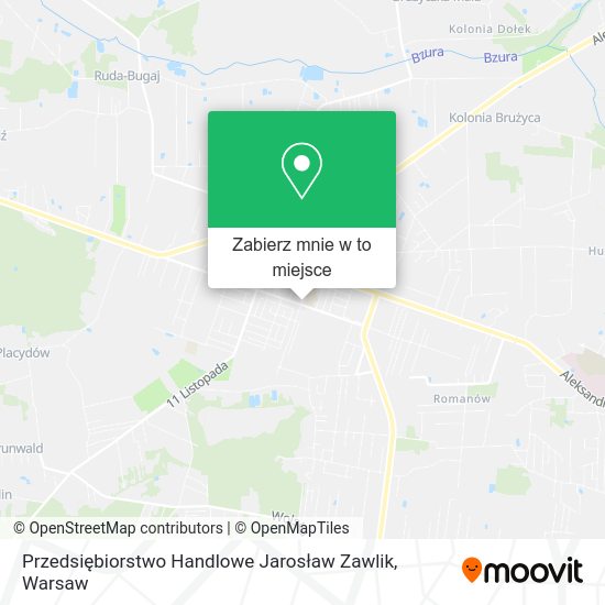 Mapa Przedsiębiorstwo Handlowe Jarosław Zawlik