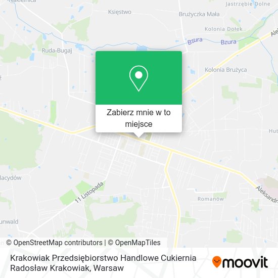 Mapa Krakowiak Przedsiębiorstwo Handlowe Cukiernia Radosław Krakowiak