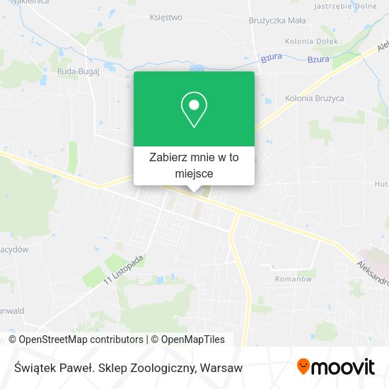 Mapa Świątek Paweł. Sklep Zoologiczny