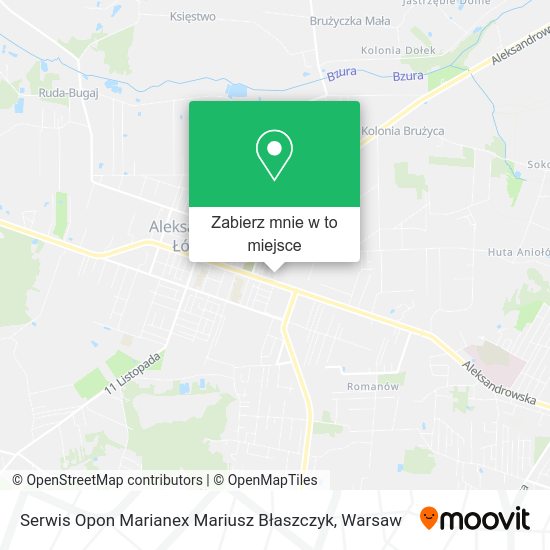 Mapa Serwis Opon Marianex Mariusz Błaszczyk