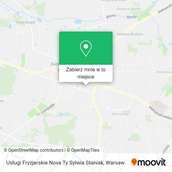 Mapa Usługi Fryzjerskie Nova Ty Sylwia Staniak