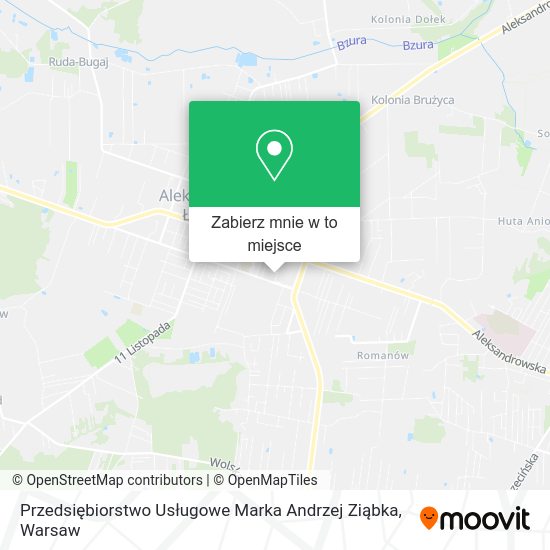 Mapa Przedsiębiorstwo Usługowe Marka Andrzej Ziąbka