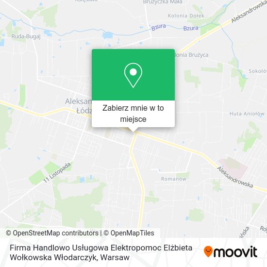 Mapa Firma Handlowo Usługowa Elektropomoc Elżbieta Wołkowska Włodarczyk