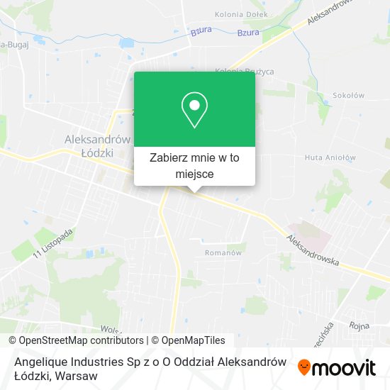 Mapa Angelique Industries Sp z o O Oddział Aleksandrów Łódzki