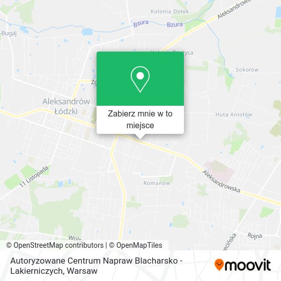 Mapa Autoryzowane Centrum Napraw Blacharsko - Lakierniczych