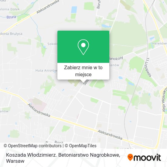 Mapa Koszada Włodzimierz. Betoniarstwo Nagrobkowe