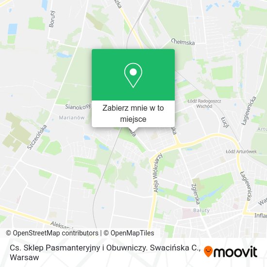 Mapa Cs. Sklep Pasmanteryjny i Obuwniczy. Swacińska C.