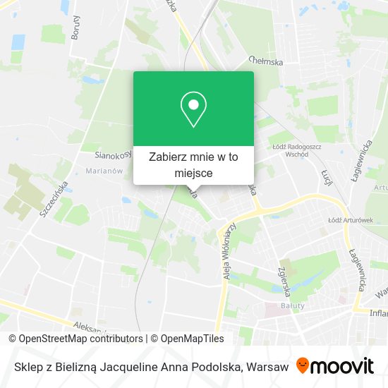 Mapa Sklep z Bielizną Jacqueline Anna Podolska