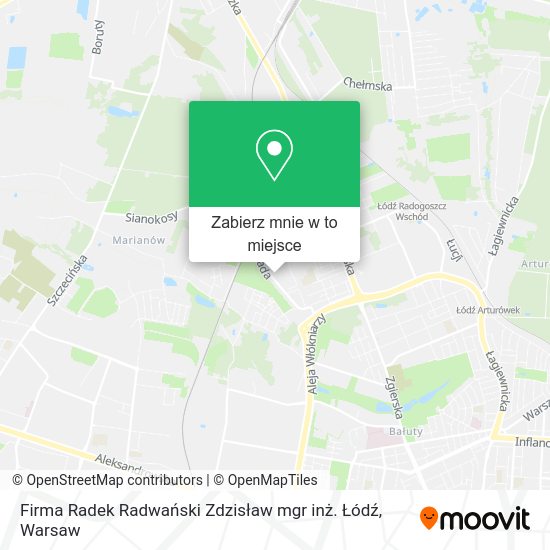 Mapa Firma Radek Radwański Zdzisław mgr inż. Łódź